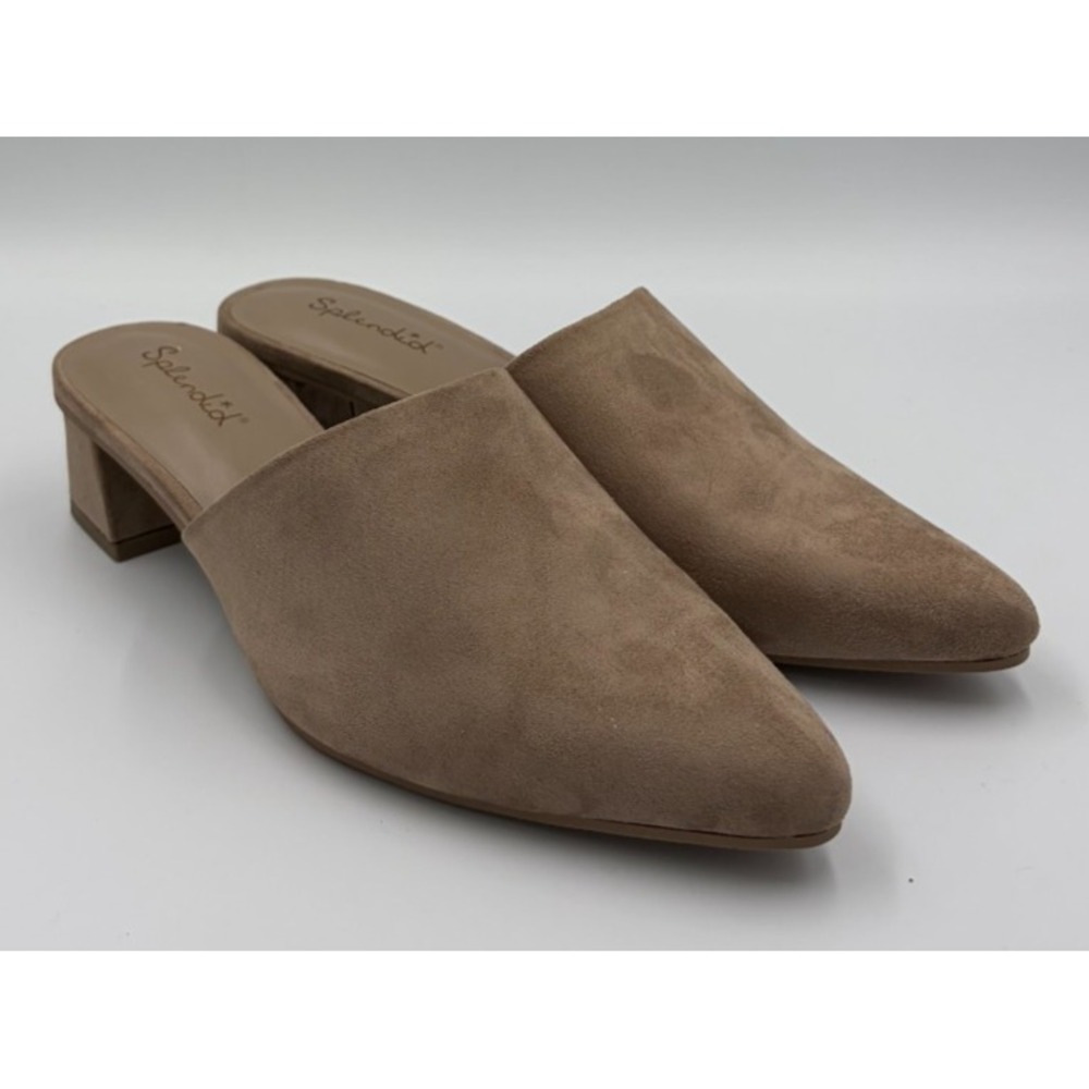 Splendid LAYLAI Womens 7.5 M Brown Suede Pointed Toe Block Heel Mule 9D5LY435